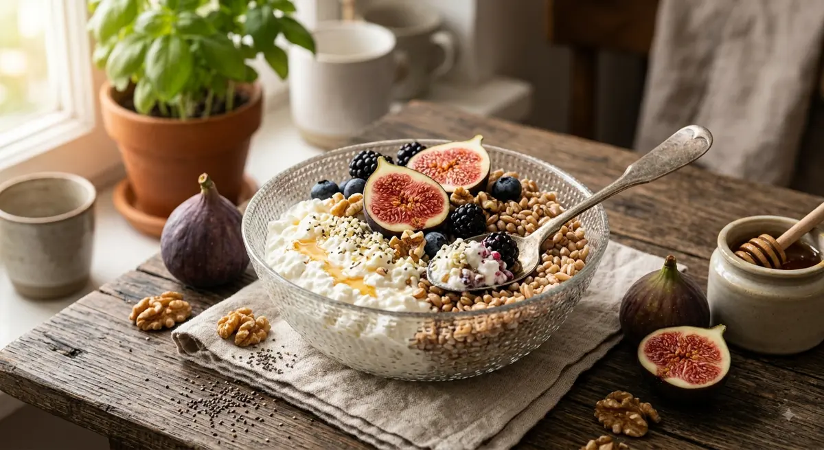 Low Fat Cottage Cheese Spelt Fig Bowl